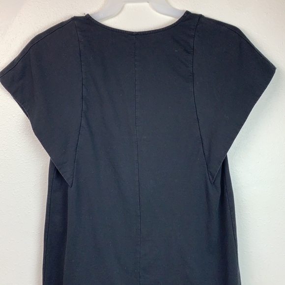 ZARA mini dress W/B Collection: structured cape sleeve chic black shift EUC - Picture 8 of 10